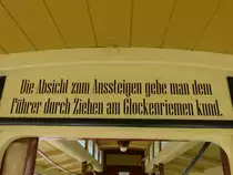  Die Absicht zum Aussteigen gebe man dem Führer durch Ziehen am Glockenriemen kund.  Mit diesem wohlklingenden Satz beginne ich meine kleine Fotoserie der Döbelner Pferdebahn - der einzigen noch verkehrenden Pferdestraßenbahn innerhalb einer deutschen Stadt. 7.5.2016