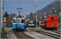 Der MOB ABDe 8/8 verlässt Fontanivent in Richtung Chernex. 
13. März 2016