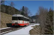 Der transN BDe 4/4 N° 3 ist auf der Fahrt von Le Locle nach Les Brenets und befindet sich kurz vor Les Frêtes. 

18. März 2016