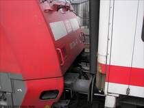 Auch am FS1 der 101 044-06 ist an der Fraonteseite eine kleine Delle zu sehen. 26.03.2007