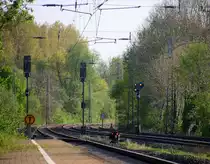 Ein Blick auf die KBS 485 in Richtung Aachen. 
Aufgenommen Bahnsteig 1 in Kohlscheid.
Bei Sommerwetter am Abend vom 7.5.2016.