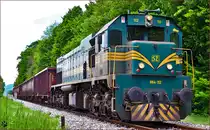 SŽ 664-112 zieht Güterzug durch Maribor.Studenci Richtung Tezno VBF. /13.5.2016