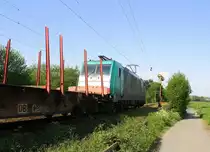 Ein Blick auf die Cobra 2842. 
Sie kommt die Gemmenicher-Rampe herunter nach Aachen-West mit einem Güterzug aus Antwerpen-Noord(B) nach Köln-Gremberg(D).
Aufgenommen an der Gemmenicher-Rampe am Gemmenicher-Weg an der Montzenroute. 
Bei Sommerwetter am Nachmittag vom 12.5.2016