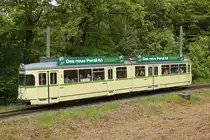Der Bochumer Triebwagen 275 an der Schulkohlfurth, am 16.05.2016.