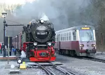 HSB (Harzbahn) 99 7240-7 am 30.12.13 in Harzgerode . Dieses Foto hat ein Freund von mir gemacht und ich darf es veröffentlichen.