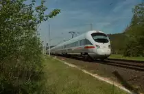 411 067-2 als ICE-T  Trauenstein  ist am 10.05.16 in Richtung Dresden unterwegs abgelichtet wurde er bei Wutha.  