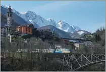 Ein SSIF ABe 12/16 (ABe/P/Be/Be) Treno Panoramico erreicht auf seiner Fahrt nach Domodossola Intragna.
11. März 2016