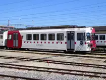 tpf - Triebwagen Be 4/4 121 abgestellt im Bahnhofsareal in Bulle am 05.05.2016