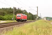 187 106-0 DB Cargo kam solo bei Brandenburg vorbei und fuhr weiter in Richtung Magdeburg. 27.05.2016