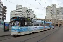 Niederlande / Stra�enbahn (Tram) Den Haag: BN GTL8-I (Wagennummer 3066) von HTM Personenvervoer N.V., aufgenommen im April 2016 im Stadtteil Scheveningen in Den Haag.