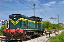 SŽ 643-025 fährt als Lokzug durch Maribor-Tabor Richtung Tezno VBF. /5.5.2016