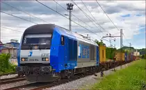 LTE 2016 904 zieht Containerzug durch Maribor-Tabor Richtung Koper Hafen. /1.6.2016