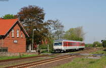 628 501-8  Hörum  als D 1481 (Niebüll-Bredstedt) bei Stredesand 9.5.16