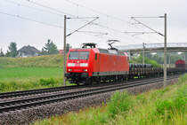 145 031-1 mit einem gemischten Güterzug in Zschortau. 01.06.2016