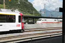 RhB trifft DB,ABB Allegra ABe8/12 und ICE 1 am 07.06.16 in Landquart