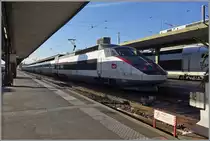 Ein TGV der ersten Generation (PSE) in Paris Gare de Lyon.
29. April 2016