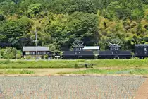 Die kleinen Lokomotiven von Siemens-Schuckert/MAN (1924) der Jôshin-Bahn: Ueber dem Lauch-Feld. 29.Mai 2016. 