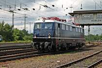 Nach 12 Jahren Abstellzeit, zeigte sich gestern am 18.06.2015 die Stuttgarter E10 228 (91 80 6110 228-4 D-DB) das erstemal außerhalb von Stuttgart auf der Fahrzeugparade im DB Museum Koblenz-Lützel den Zuschauern.