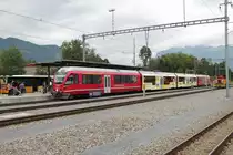 Allegra ABe4/16 mit Werbung für die Ski WM 2017 in St.Moritz auf den Mittelwagen.
Untervaz/Trimmis 21.06.16