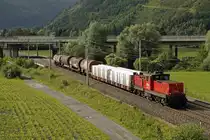 1063 026 mit Verschubgüterzug bei Trieben am 21.06.2016.