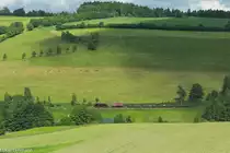 Sieht aus wie auf der Modellbahn, ist es aber nicht. Am 20.06.2016 war die 99 1793 mit ihrem GmP kurz vor Cranzahl.