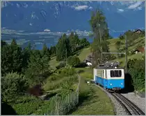  Zugsverfolgung  einmal anders: oberhalb von Caux holte der fast achtzig jährigen Bhe 2/4 207 den weitaus jüngeren Bhe 4/8 303 fast ein.
Letztgenannter war meine  Fotostelle .
28. Juni 2016