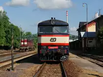 Die 749 121, die 742 439 und die 742 436 am 25.05.2014 abgestellt in Příbram.