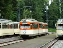 VGF Düwag M-Wagen 104 am 25.06.16 in Frankfurt Stadion bei der Straßenbahnparade. Die Anlage wurde für dieses Event gesperrt und mann konnte auf den Gleisen Fotos machen