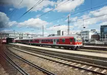 Blick aus dem EC 115 auf den Hauptbahnhof von Ulm am 29.3.2016
