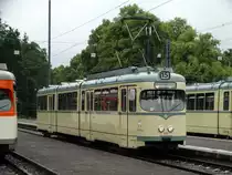 VGF Düwag N-Wagen 112 am 25.06.16 in Frankfurt Stadion bei der Straßenbahnparade. Die Anlage wurde für dieses Event gesperrt und mann konnte auf den Gleisen Fotos machen