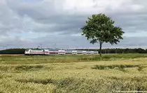 146 558-2 DB mit einem IC nach Leipzig am 01.07.2016 bei Sierße ostwärts