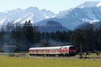 218 239 mit einem Leerreisezug in Altst�dten (04.03.2007)