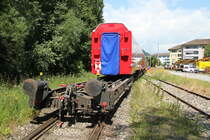 Neue Anlieferung von Wagen für die ALVRA Gliederzüge der Fa.Stadler,hier in Landquart-Ried.06.07.16