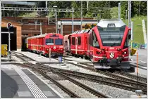 ABe 8/12 3515 und Steuerwagen Bt 1721 in Arosa. (06.07.2016)