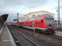 Ein DABuzfa Steuerwagen in Lutherstadt Wittenberg auf Gleis4 zur Weiterfahrt nach Leipzig Hauptbahnhof. Wegen Bauarbeiten (Leipziger City Tunnel) fuhr der Zug nur bis Rackwitz.