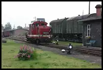 199031 ist hier am 25.05.2016 nach dem letzten Personenzug Einsatz im Bahnhof Mügeln auf dem Weg zum Lokschuppen.