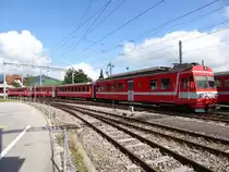 AB - Triebwagen DBe 4/4  43 in Appenzell vor dem Regio nach Wasserauen am 24.07.2016