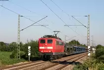 151 032-0 mit einem leeren Autozug bei Köndringen 20.7.16