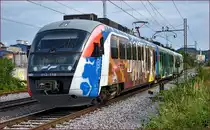 SŽ 312-118 fährt durch Maribor-Tabor Richtung Zidani Most. /26.7.2016