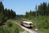 Mess ST 92351 (Titisee-Seebrugg) mit Schublok 218 463-8 bei Aha 20.7.16