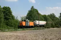 Bocholter Eisenbahn 360 109 mit Übergabe von Oberhausen-Osterfeld an den Niederrhein.
Aufgenomm in Oberhausen am 06.05.2008.