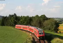 611 049- 7 und 611 027-4 als IRE 3214 (Ulm Hbf-Neustadt(Schwarzw)) bei Bachheim 20.7.16