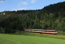 VT 43 und VT 41 als HzL88043 (Gammertingen-Tuttlingen) bei Beuron 30.7.16