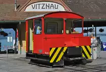 Ta 2/2 1 auf der Drehscheibe bei der Station in Vitznau. Die Aufnahme stammt vom 19.07.2016.