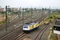 Zum Aufnahmezeitpunkt war 246 001 für die IGT - Inbetriebnahmegesellschaft Transporttechnik mbH im Einsatz.
Aufgenommen am 07.06.2009 in Düren.