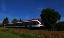 Ein GTW 2/8 kurz vor Frauental Bad Gams am gestrigen 4.08.2016
