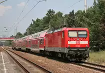 112 182 mit RE 18424 (Luckau-Uckro–W�nsdorf-Waldstadt[–Stralsund]) am 25.06.2016 in Klasdorf