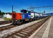 Tm 232 136-2 von SBB Cargo steht mit einem Güterzug im Bahnhof St. Margrethen.
Aufgenommen am 18.3.2016.