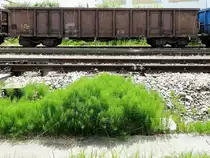 Eanos 3181(A-ÖBB)5377118-9, beladen mit Schrott ist im G75855 am Bhf. Ried eingereiht; 160527