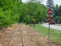 Streckenimpression der 2009 stillgelegten Schmalspurstrecke von Nyiregyhaza nach Dombrad und Balsa, 29. ‎Mai ‎2016